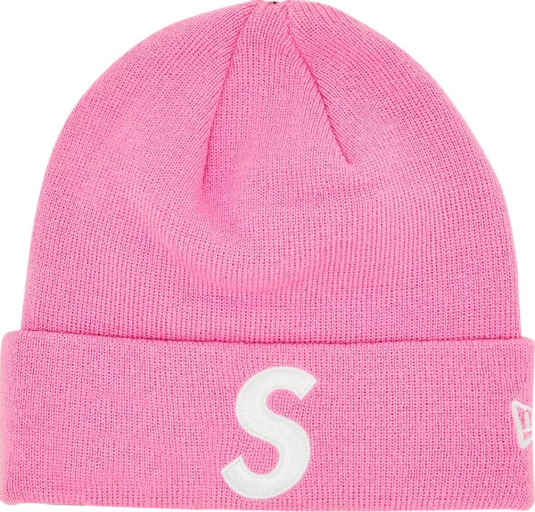 Touca Supreme x New Era S Logo Beanie 'Pink'