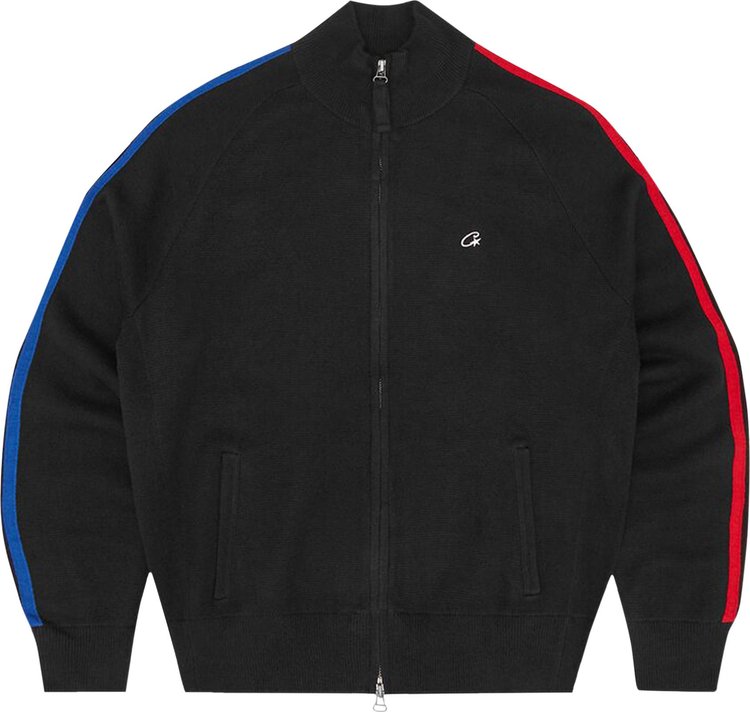 Corteiz Knit Zip Up Fleece Black