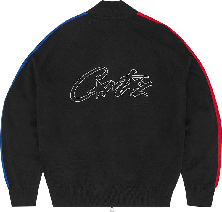 Corteiz Knit Zip Up Fleece Black