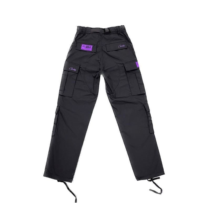 Corteiz Black Purple Logo Cargo