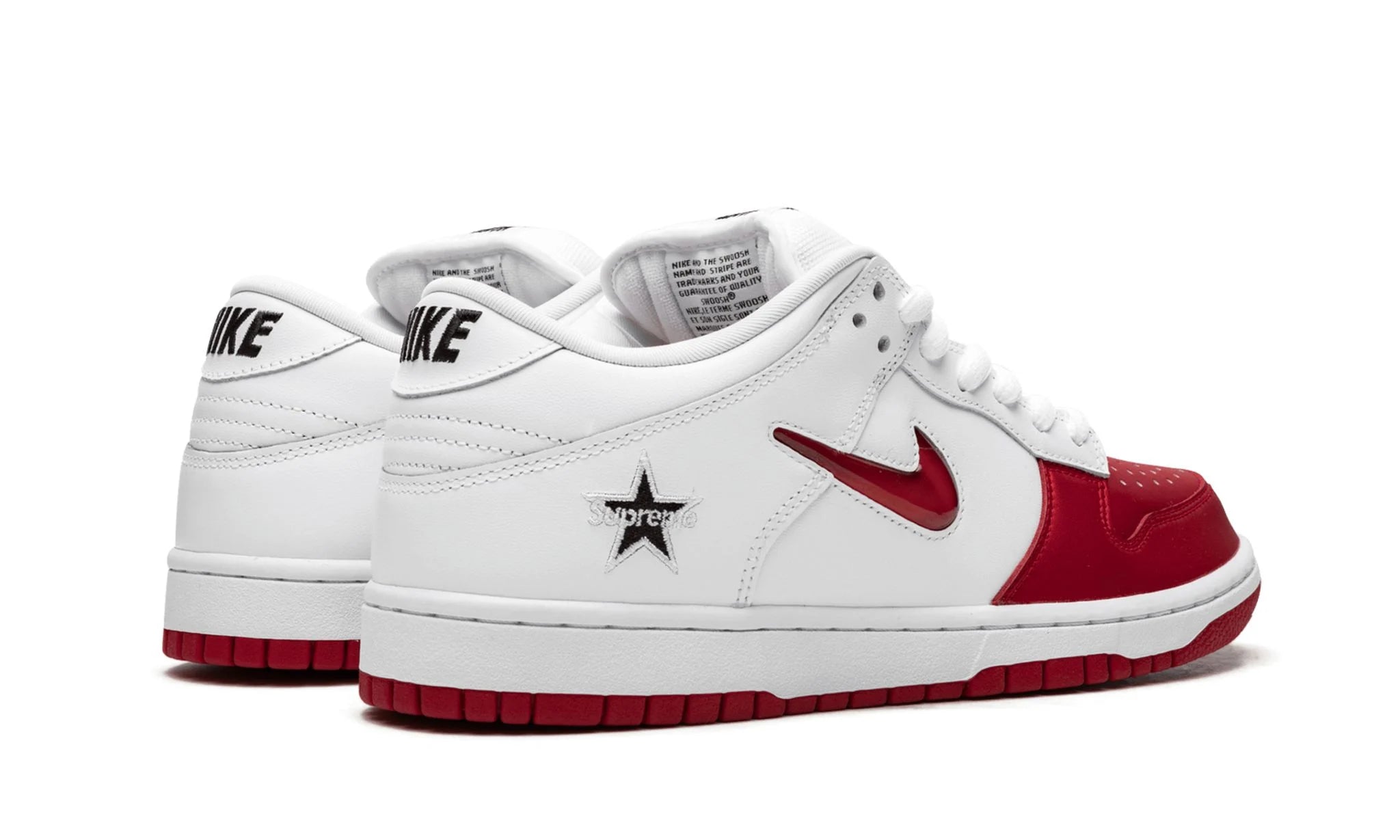 NIKE SB DUNK LOW "Supreme - Jewel Swoosh Red/White"